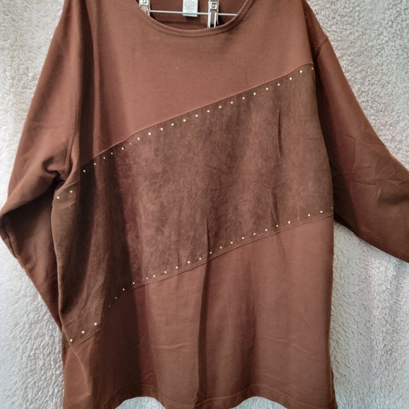 Vintage 90's Blast Brand - Dark Brown Shirt and Jacket - Faux Suede - 2x - Picture 4 of 5